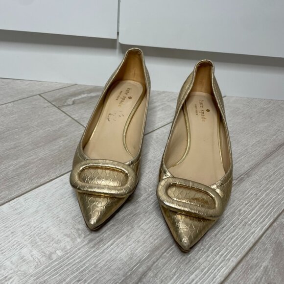 Kate Spade Gold Heels 6-1/2 - Picture 1 of 5